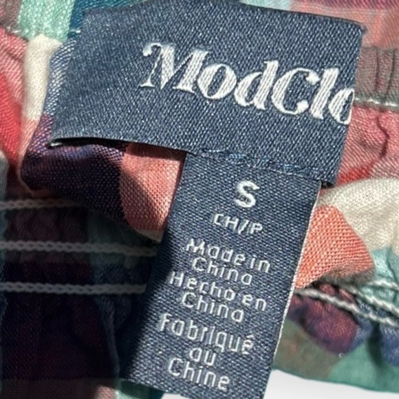 🌻Modcloth Smocked Summer Madras Crop Top  Size Small - Picture 9 of 10